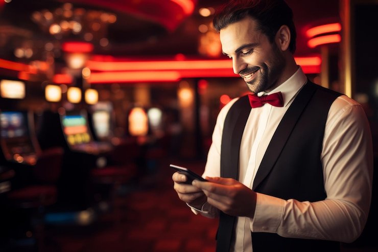 Antarmuka aplikasi mobile juli4d menampilkan kasino live dan sportsbook